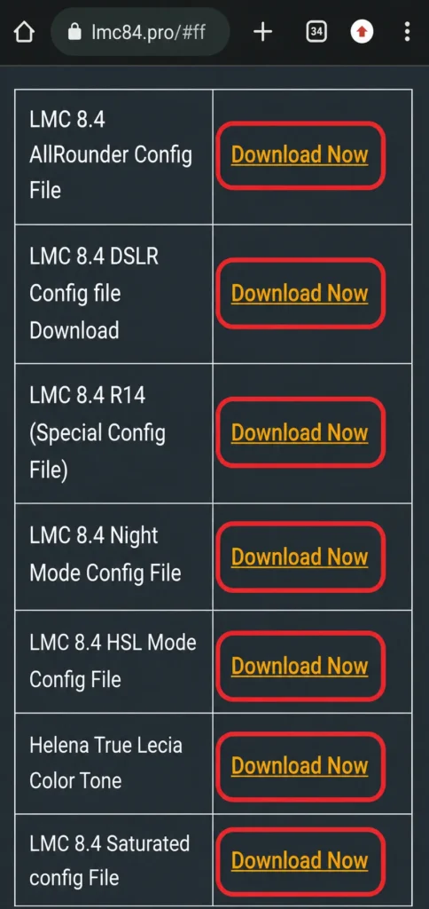 Dowload LMC 8.4 Config File