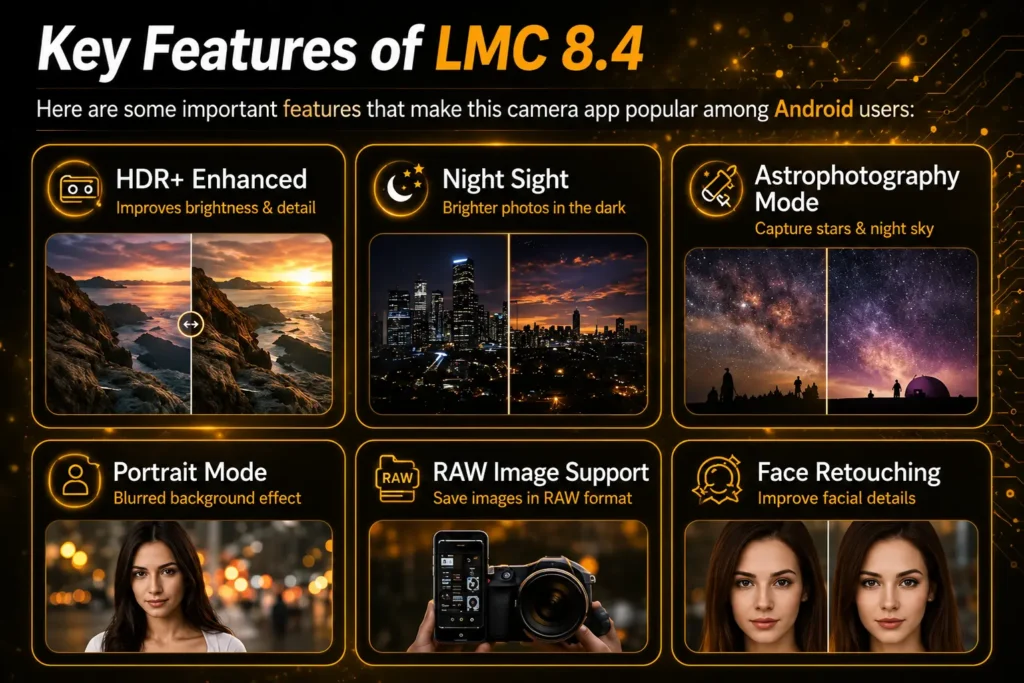 LMC camera features